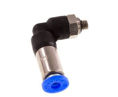 Racor rápido 4mm y M5 macho Codo autoblocante Latón/PBT 0-10bar (0-145psi)