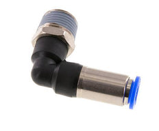 Racor rápido 10mm y R1/2'' Codo macho autoblocante Latón/PBT 0-10bar (0-145psi)