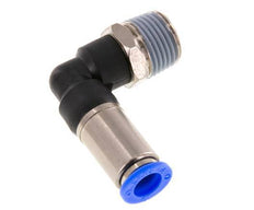 Racor rápido 10mm y R1/2'' Codo macho autoblocante Latón/PBT 0-10bar (0-145psi)