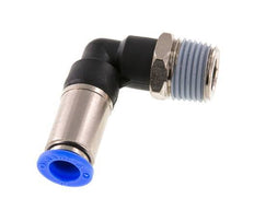 Racor rápido 10mm y R1/2'' Codo macho autoblocante Latón/PBT 0-10bar (0-145psi)