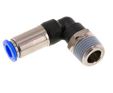 Racor rápido 10mm y R1/2'' Codo macho autoblocante Latón/PBT 0-10bar (0-145psi)