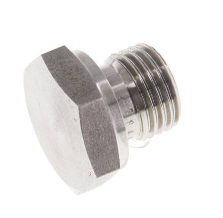 Tapón G1/4'' Acero inoxidable con cono hexagonal externo de 60° 575bar (8078.75psi) Hidráulico