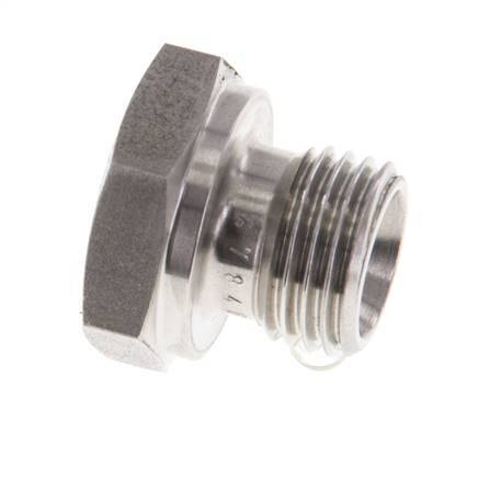 Tapón G1/4'' Acero inoxidable con cono hexagonal externo de 60° 575bar (8078.75psi) Hidráulico