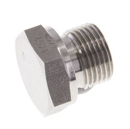 Tapón G3/8'' Acero inoxidable con cono hexagonal externo de 60° 425bar (5971.25psi) Hidráulico