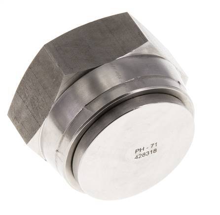 End Cap G1 1/2'' Stainless steel with External Hex 60° cone 125bar (1756.25psi) Hydraulic