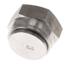 End Cap G1 1/2'' Stainless steel with External Hex 60° cone 125bar (1756.25psi) Hydraulic