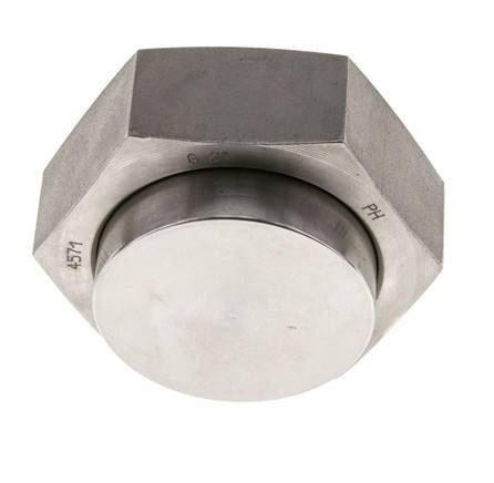 End Cap G2'' Stainless steel with External Hex 60° cone 75bar (1053.75psi) Hydraulic