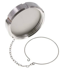 Tuerca de sombrerete Rd130 X 1/4'' DN 100 Acero inoxidable 1.4404 NBR DIN 11851 FDA 21 con cadena