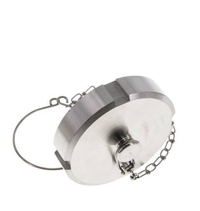 Tuerca de sombrerete Rd78 X 1/6'' DN 50 Acero inoxidable 1.4301 NBR DIN 11851 FDA 21 con cadena