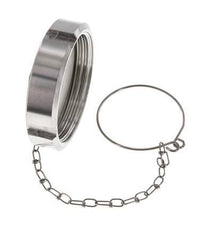 Tuerca de sombrerete Rd78 X 1/6'' DN 50 Acero inoxidable 1.4301 NBR DIN 11851 FDA 21 con cadena