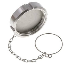Tuerca de sombrerete Rd78 X 1/6'' DN 50 Acero inoxidable 1.4301 NBR DIN 11851 FDA 21 con cadena