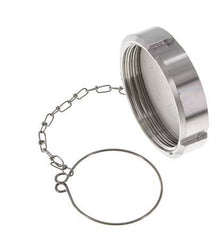 Tuerca de sombrerete Rd78 X 1/6'' DN 50 Acero inoxidable 1.4301 NBR DIN 11851 FDA 21 con cadena