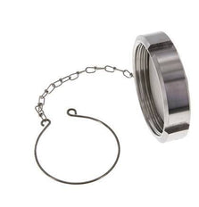 Tuerca de sombrerete Rd78 X 1/6'' DN 50 Acero inoxidable 1.4404 NBR DIN 11851 FDA 21 con cadena