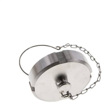 Tuerca de sombrerete Rd78 X 1/6'' DN 50 Acero inoxidable 1.4404 NBR DIN 11851 FDA 21 con cadena