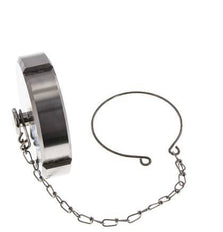 Tuerca de sombrerete Rd78 X 1/6'' DN 50 Acero inoxidable 1.4404 NBR DIN 11851 FDA 21 con cadena