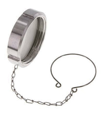 Tuerca de sombrerete Rd78 X 1/6'' DN 50 Acero inoxidable 1.4404 NBR DIN 11851 FDA 21 con cadena