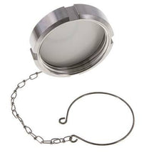 Tuerca de sombrerete Rd78 X 1/6'' DN 50 Acero inoxidable 1.4404 NBR DIN 11851 FDA 21 con cadena