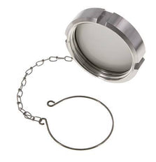 Tuerca de sombrerete Rd78 X 1/6'' DN 50 Acero inoxidable 1.4404 NBR DIN 11851 FDA 21 con cadena