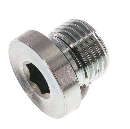 Plug M16 X 1.5 Steel FKM with Internal Hex 400bar (5620.0psi) [2 Pieces]