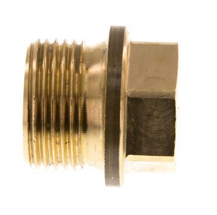 Tapón G3/4'' latón con collar y hexágono exterior 16bar (224,8psi)