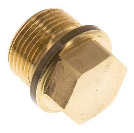 Tapón G3/4'' latón con collar y hexágono exterior 16bar (224,8psi)