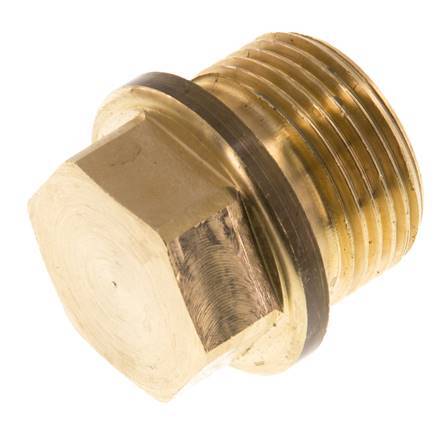 Tapón G3/4'' latón con collar y hexágono exterior 16bar (224,8psi)
