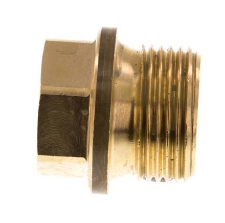 Tapón G3/4'' latón con collar y hexágono exterior 16bar (224,8psi)