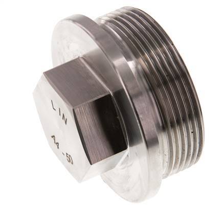Tapón G2'' Acero inoxidable con collar y hexágono exterior 40bar (562,0psi)