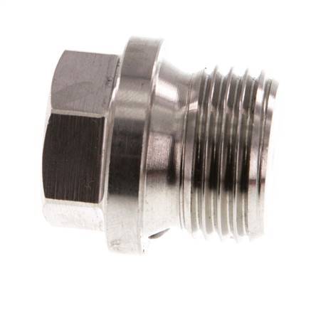 Tapón G1/2'' Acero inoxidable con collar y hexágono exterior 40bar (562,0psi)