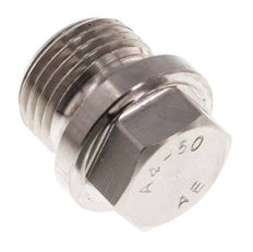 Tapón G1/2'' Acero inoxidable con collar y hexágono exterior 40bar (562,0psi)