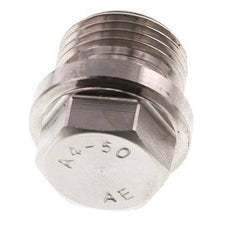 Tapón G1/2'' Acero inoxidable con collar y hexágono exterior 40bar (562,0psi)