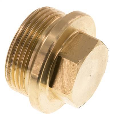 Tapón G1 1/4'' latón con collar y hexágono exterior 16bar (224,8psi)
