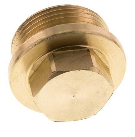 Tapón G1 1/4'' latón con collar y hexágono exterior 16bar (224,8psi)