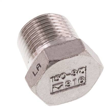 Plug R3/8'' Stainless steel with External Hex 16bar (224.8psi) [5 Pieces]