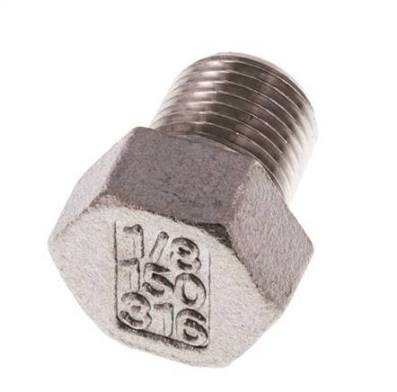 Plug R1/8'' Stainless steel with External Hex 16bar (224.8psi) [5 Pieces]