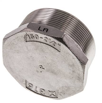 Tapón R2 1/2'' Acero inoxidable con hexágono exterior 16bar (224,8psi)
