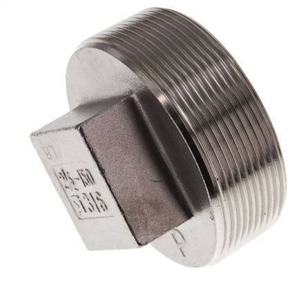Tapón R2 1/2'' Acero inoxidable con cuadrado exterior 16bar (224.8psi)