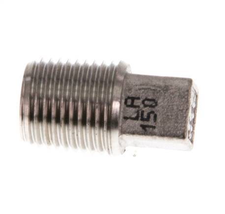 Plug R1/8'' Stainless steel with External Square 16bar (224.8psi) [5 Pieces]