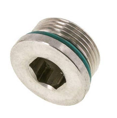 Tapón UN 1-5/16''-12 Acero inoxidable FKM con hexágono interior 400bar (5620,0psi)