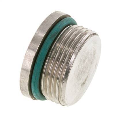Tapón UN 1-5/16''-12 Acero inoxidable FKM con hexágono interior 400bar (5620,0psi)