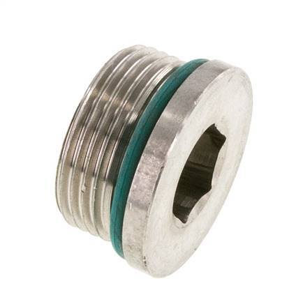 Tapón UN 1-5/16''-12 Acero inoxidable FKM con hexágono interior 400bar (5620,0psi)