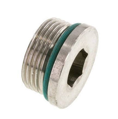 Tapón UN 1-5/16''-12 Acero inoxidable FKM con hexágono interior 400bar (5620,0psi)