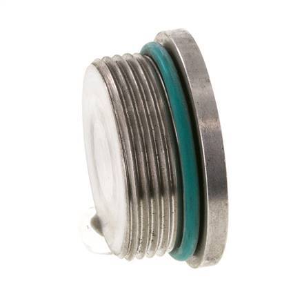 Tapón UN 1-5/8''-12 Acero inoxidable FKM con hexágono interior 250bar (3512,5psi)