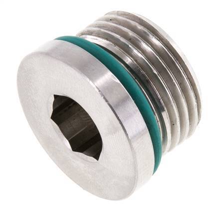 Tapón UNF 7/8''-14 Acero inoxidable FKM con hexágono interior 630bar (8851,5psi)