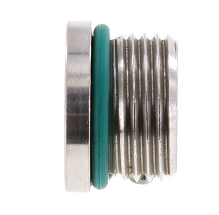 Tapón UNF 7/8''-14 Acero inoxidable FKM con hexágono interior 630bar (8851,5psi)