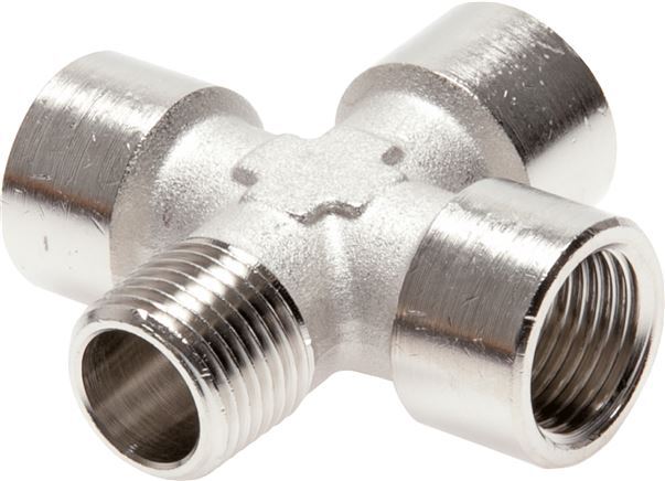 Cross Fitting R1/8'' Male - G1/8'' Female Nickel plated Brass 16 bar (224.8 psi) [2 Pieces]