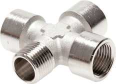 Cross Fitting R1/8'' Male - G1/8'' Female Nickel plated Brass 16 bar (224.8 psi) [2 Pieces]
