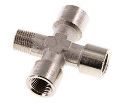 Cross Fitting R1/8'' Male - G1/8'' Female Nickel plated Brass 16 bar (224.8 psi) [2 Pieces]