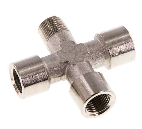 Cross Fitting R1/8'' Male - G1/8'' Female Nickel plated Brass 16 bar (224.8 psi) [2 Pieces]