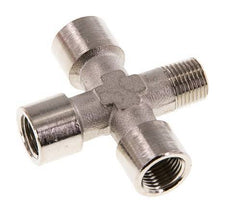 Cross Fitting R1/8'' Male - G1/8'' Female Nickel plated Brass 16 bar (224.8 psi) [2 Pieces]